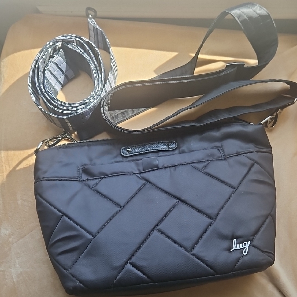 Lug Black Quilted Flare 2 Crossbody Bag